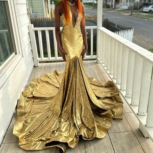 Elegant Gold Prom Dress